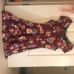 Maroon Flower Dress